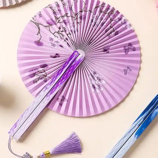 成都环保广告扇定做 加厚纸芯+牢固扇柄 定制图案持久清晰不褪色